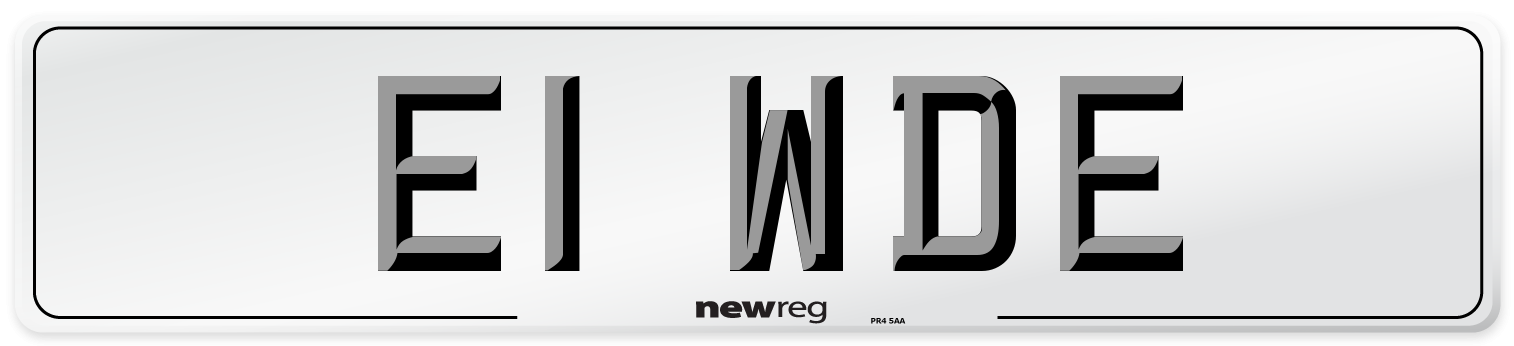 E1 WDE Number Plate from New Reg